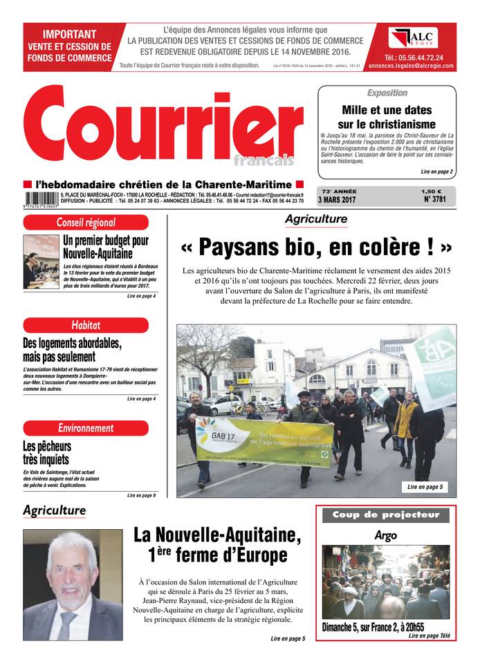 Courrier Français 03 mars 2017 Courrier Français du 03 mars 2017 à télécharger sur iPad