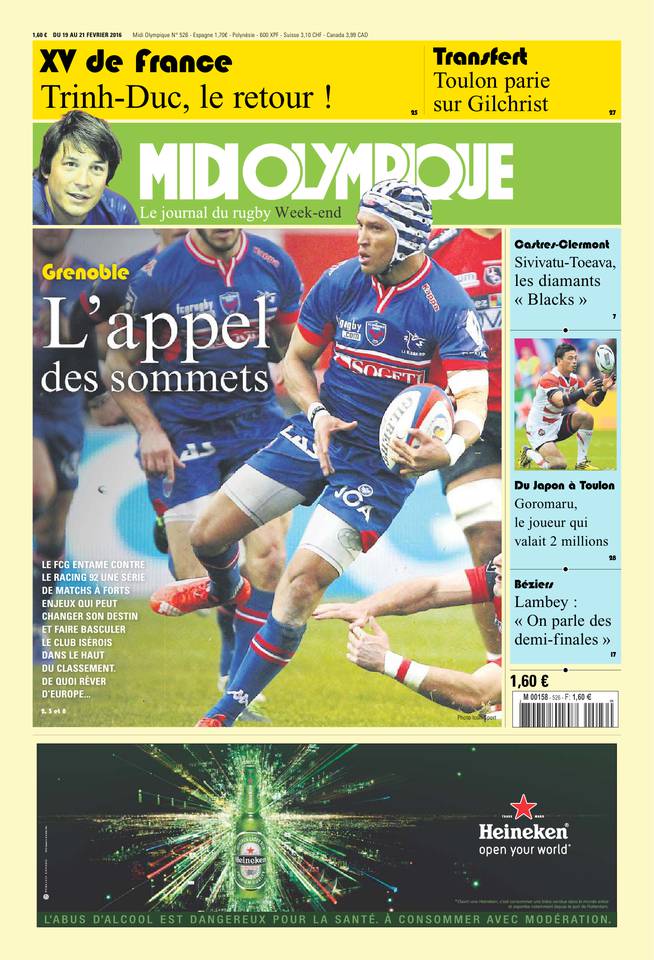 Midi Olympique Vert 19 février 2016 Midi Olympique Vert du 19 février 2016 à télécharger sur iPad