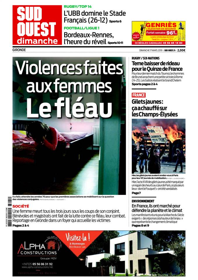 Sud Ouest Dimanche 17 mars 2019 Abonnement Sud Ouest Pas Cher avec BOUQUET INFO ePresse.fr