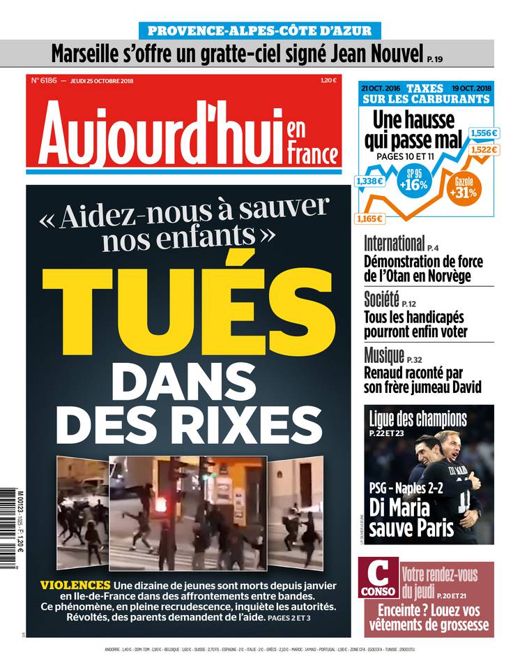 Aujourd'hui en France 25 octobre 2018 Aujourd'hui en France du 25 octobre 2018 à télécharger sur iPad
