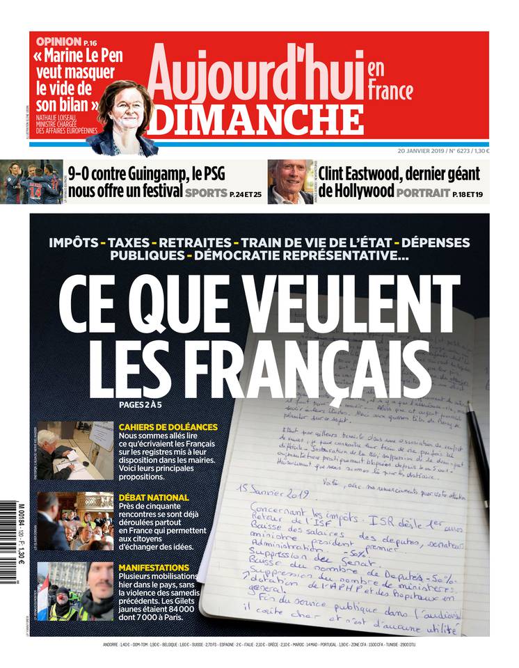Aujourd'hui en France 20 janvier 2019 Aujourd'hui en France du 20 janvier 2019 à télécharger sur iPad