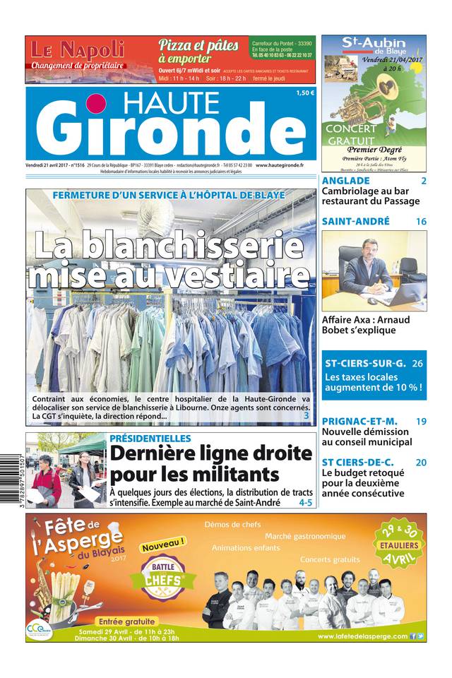 Haute Gironde 21 avril 2017 Haute Gironde du 21 avril 2017 à télécharger sur iPad