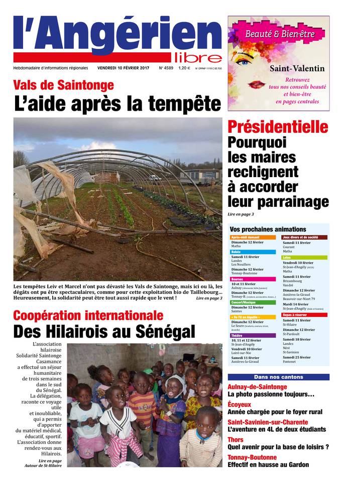 L'Angérien Libre 10 février 2017 L'Angérien Libre N°4589 du 10 février 2017 à télécharger sur iPad