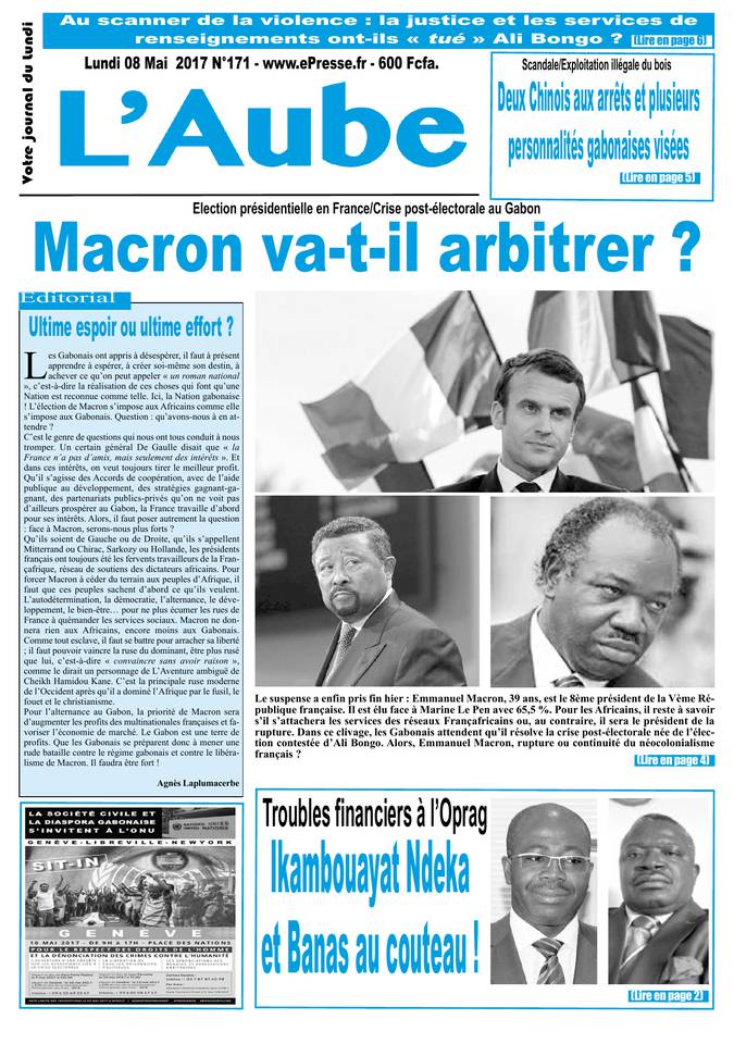L'Aube 08 mai 2017 L'Aube N°171 du 08 mai 2017 à télécharger sur iPad