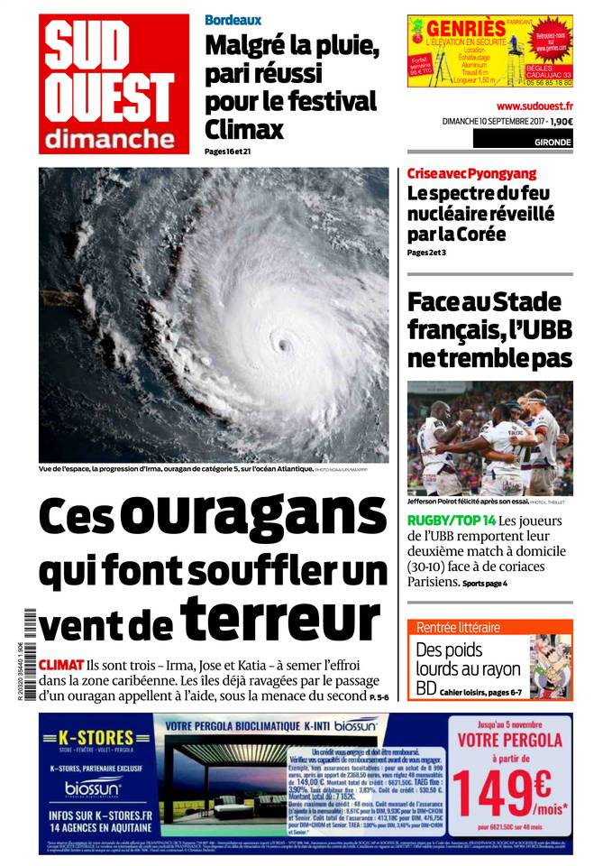Sud Ouest Dimanche 10 septembre 2017 Sud Ouest Dimanche du 10 septembre 2017 à télécharger sur iPad