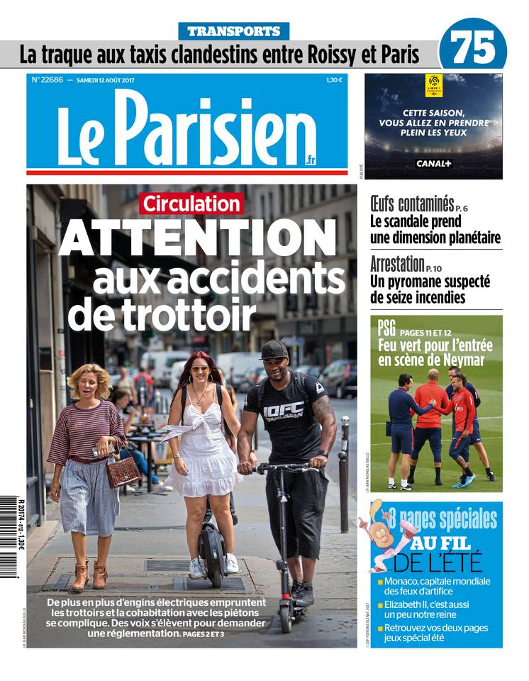 Le Parisien 12 août 2017 Le Parisien du 12 août 2017 à télécharger sur iPad
