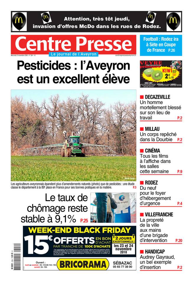 Centre Presse Aveyron 21 novembre 2018 Centre Presse Aveyron du 21 novembre 2018 à télécharger sur iPad