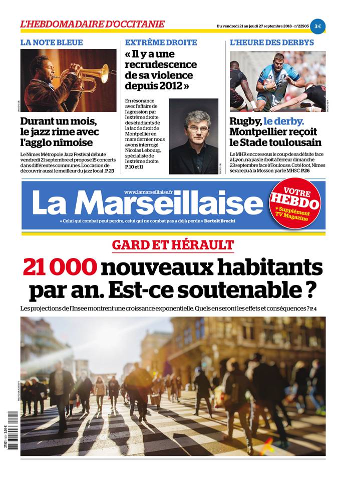 La Marseillaise Languedoc 21 septembre 2018 Abonnement L’Hérault du Jour Pas Cher avec BOUQUET INFO ePresse.fr