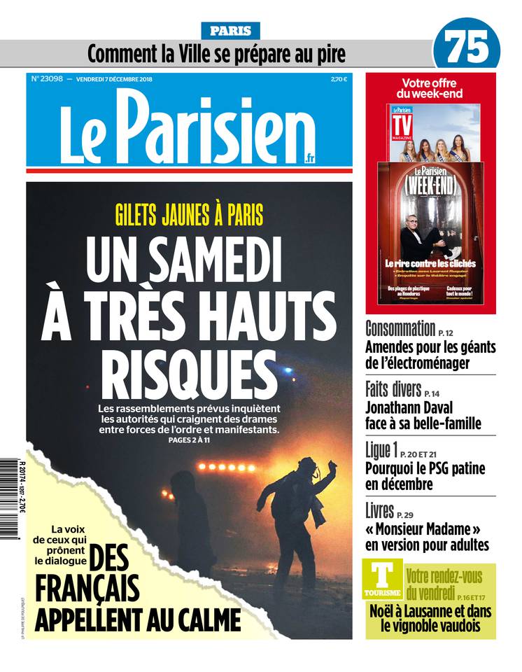 Le Parisien 07 décembre 2018 Le Parisien du 07 décembre 2018 à télécharger sur iPad