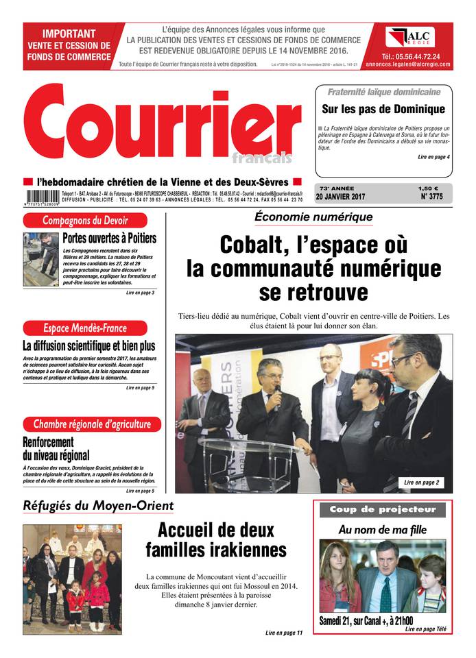 Courrier Français 20 janvier 2017 Courrier Français du 20 janvier 2017 à télécharger sur iPad