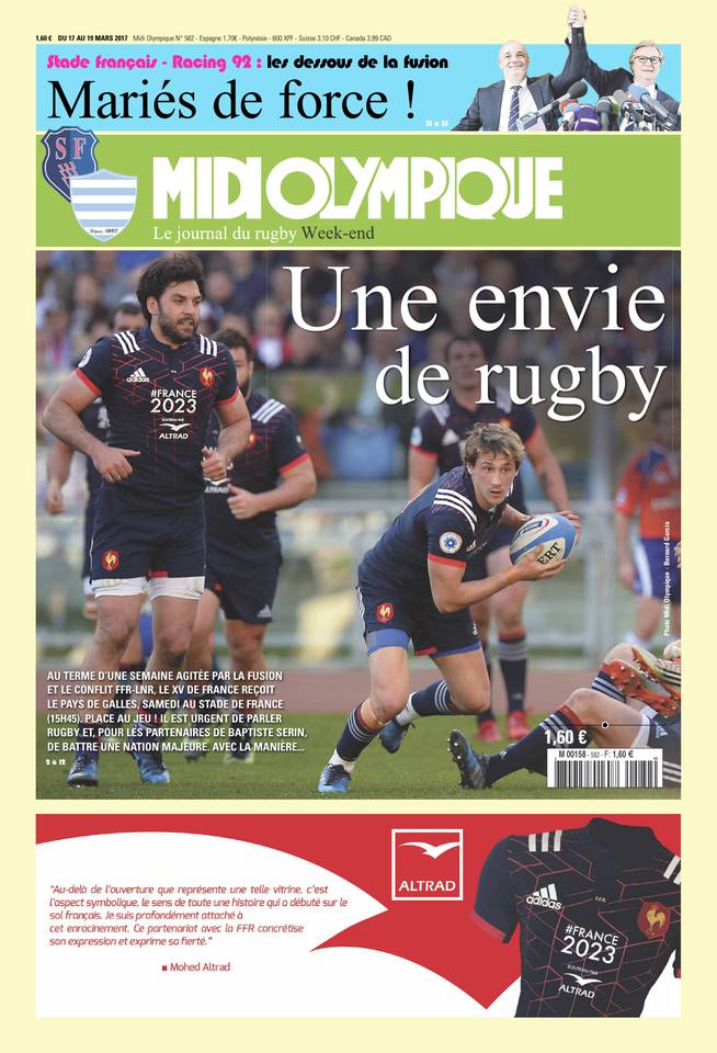 Midi Olympique Vert 17 mars 2017 Midi Olympique Vert du 17 mars 2017 à télécharger sur iPad