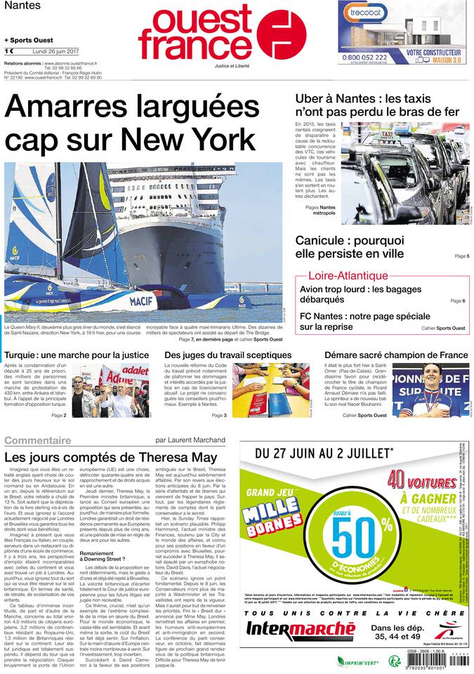 Ouest-France 26 juin 2017 Ouest-France 26 juin 2017