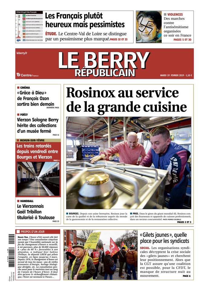 Le Berry Républicain 19 février 2019 Abonnement Berry Républicain Pas Cher avec le BOUQUET ePresse.fr