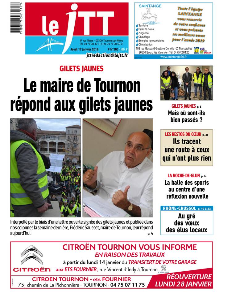 Le Journal Tournon-Tain 17 janvier 2019 Abonnement Journal Tournon-Tain Pas Cher avec le BOUQUET ePresse.fr