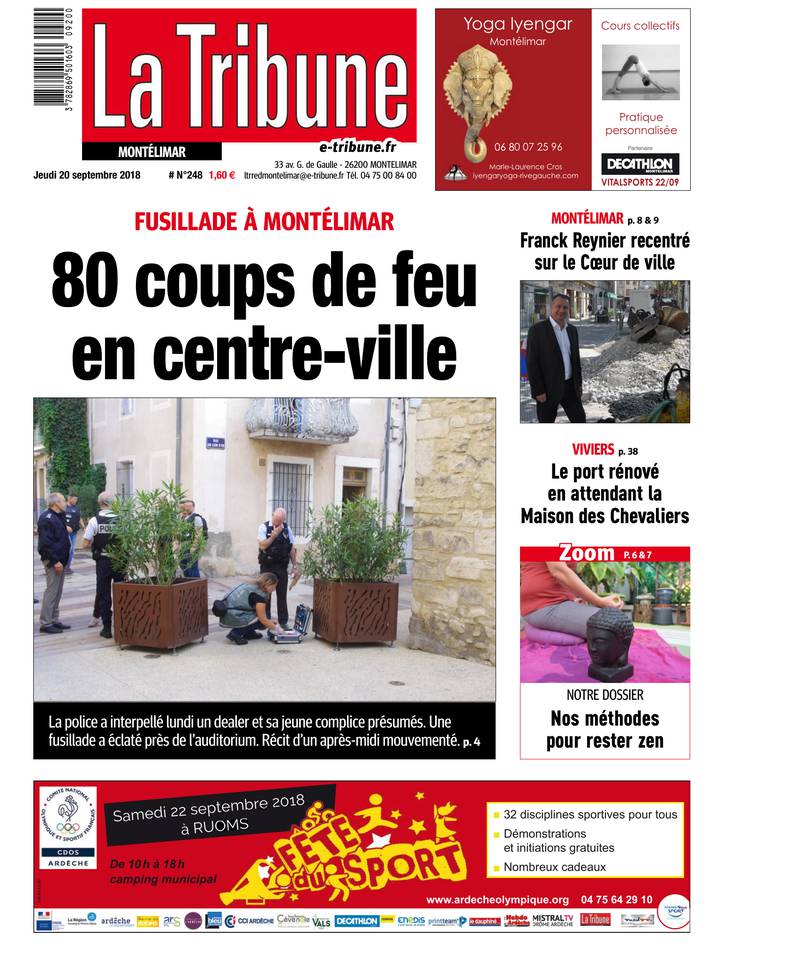 La Tribune - Montélimar / Ardèche / Provence / Tricastin 20 septembre 2018 Abonnement à La Tribune Pas Cher avec le BOUQUET INFO ePresse.fr