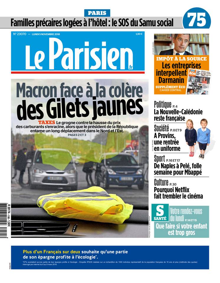 Le Parisien 05 novembre 2018 Le Parisien du 05 novembre 2018 à télécharger sur iPad