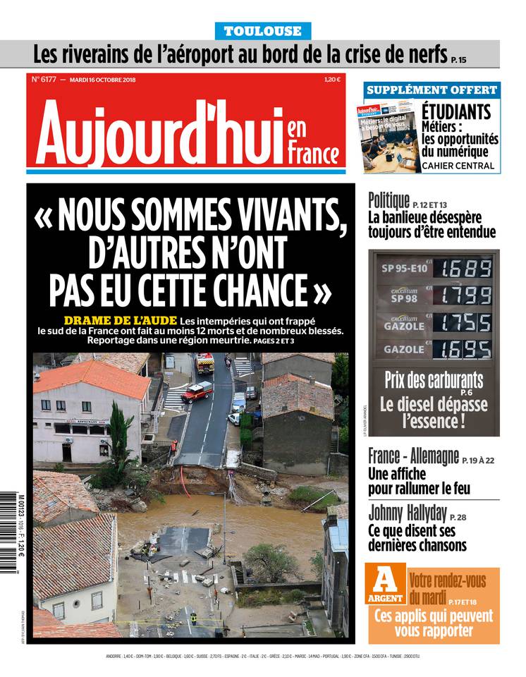 Aujourd'hui en France 16 octobre 2018 Aujourd'hui en France du 16 octobre 2018 à télécharger sur iPad