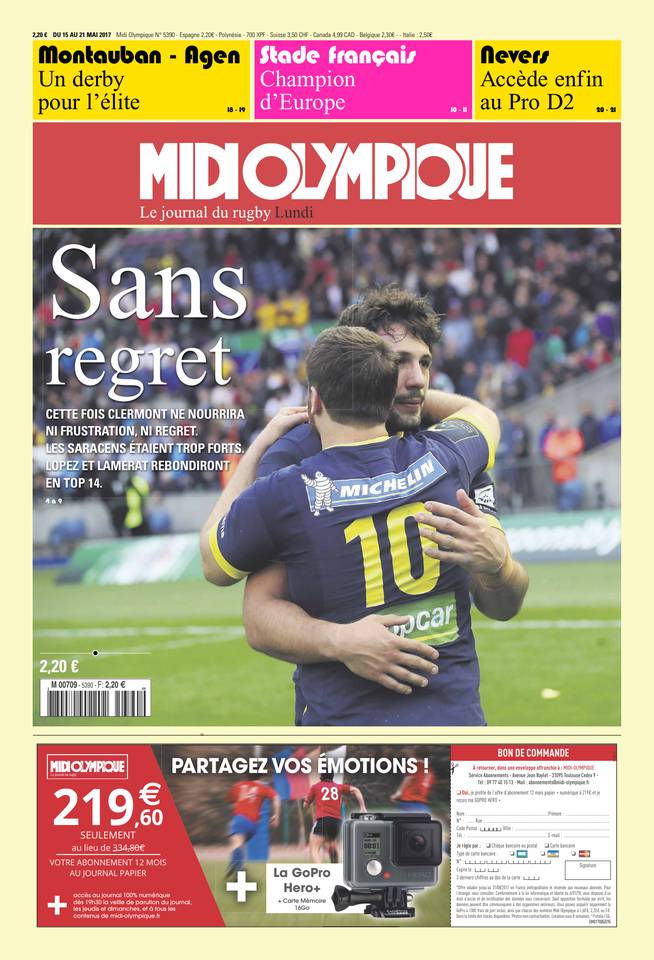 Midi Olympique Rouge 15 mai 2017 Midi Olympique Rouge du 15 mai 2017 à télécharger sur iPad