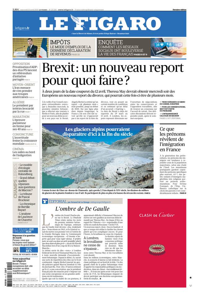 Le Figaro 10 avril 2019 Le Figaro du 10 avril 2019 à télécharger sur iPad