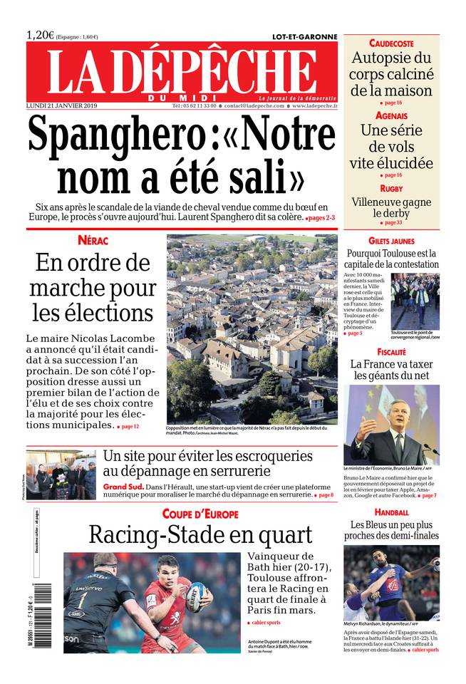 La Dépêche du Midi 21 janvier 2019 Abonnement à La Dépêche du Midi Pas Cher avec le BOUQUET ePresse.fr