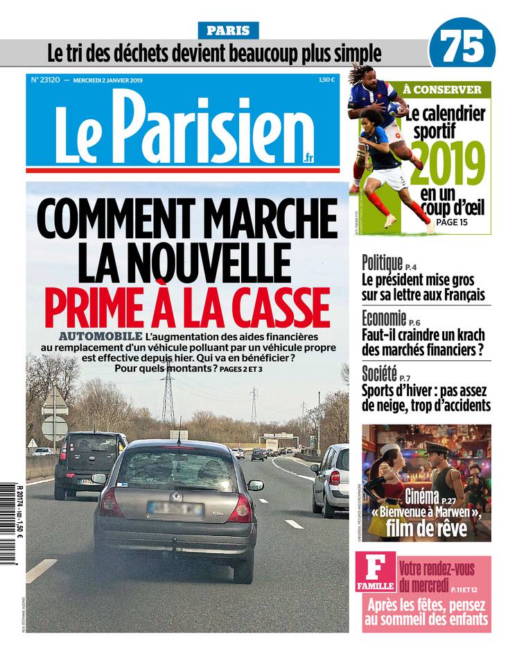 Le Parisien 02 janvier 2019 Le Parisien du 02 janvier 2019 à télécharger sur iPad