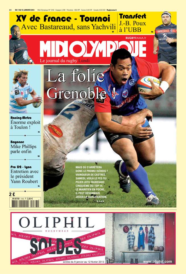 Midi Olympique Rouge 07 janvier 2013 Midi Olympique Rouge du 07 janvier 2013 à télécharger sur iPad