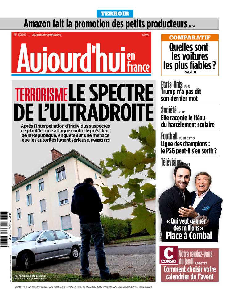 Aujourd'hui en France 08 novembre 2018 Aujourd'hui en France du 08 novembre 2018 à télécharger sur iPad