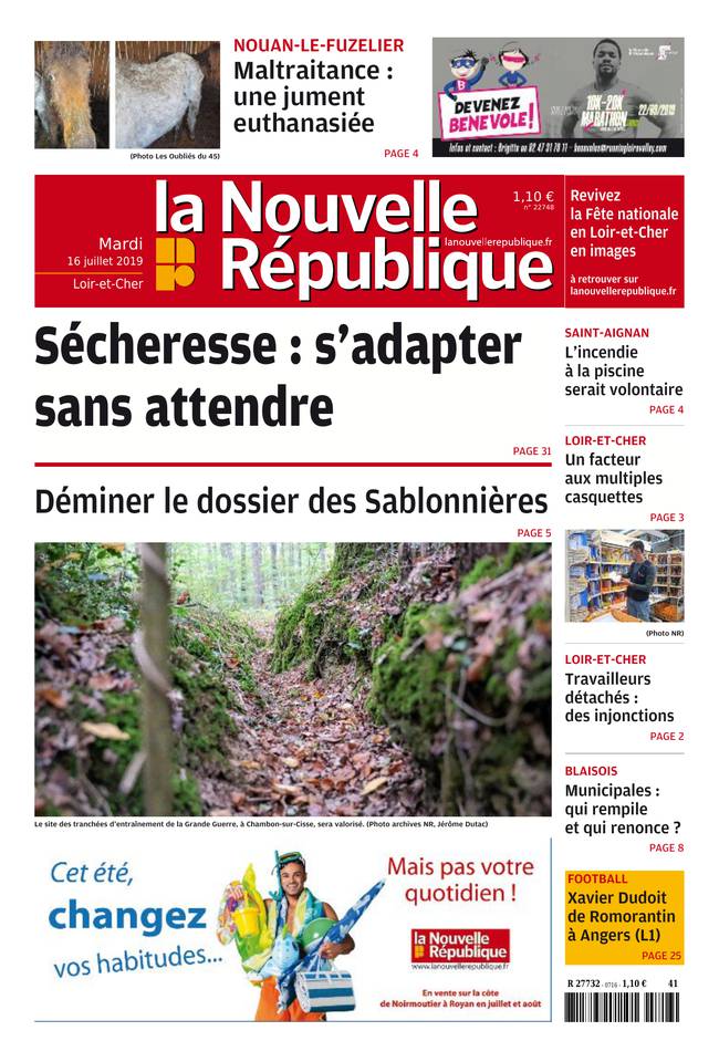 La Nouvelle République 16 juillet 2019 Abonnement Nouvelle République Pas Cher avec le BOUQUET ePresse.fr