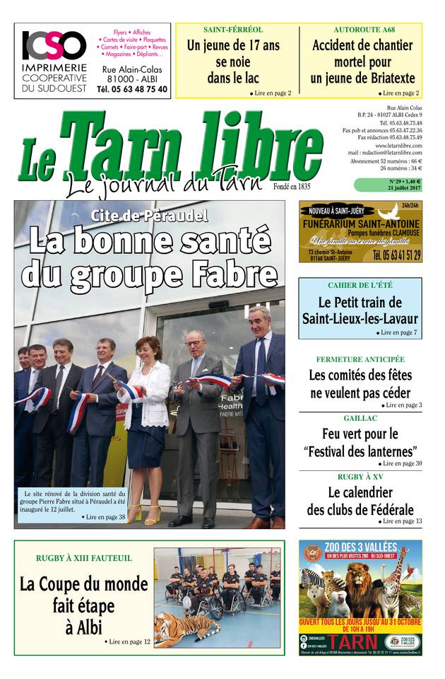 Le Tarn libre 21 juillet 2017 Le Tarn libre du 21 juillet 2017