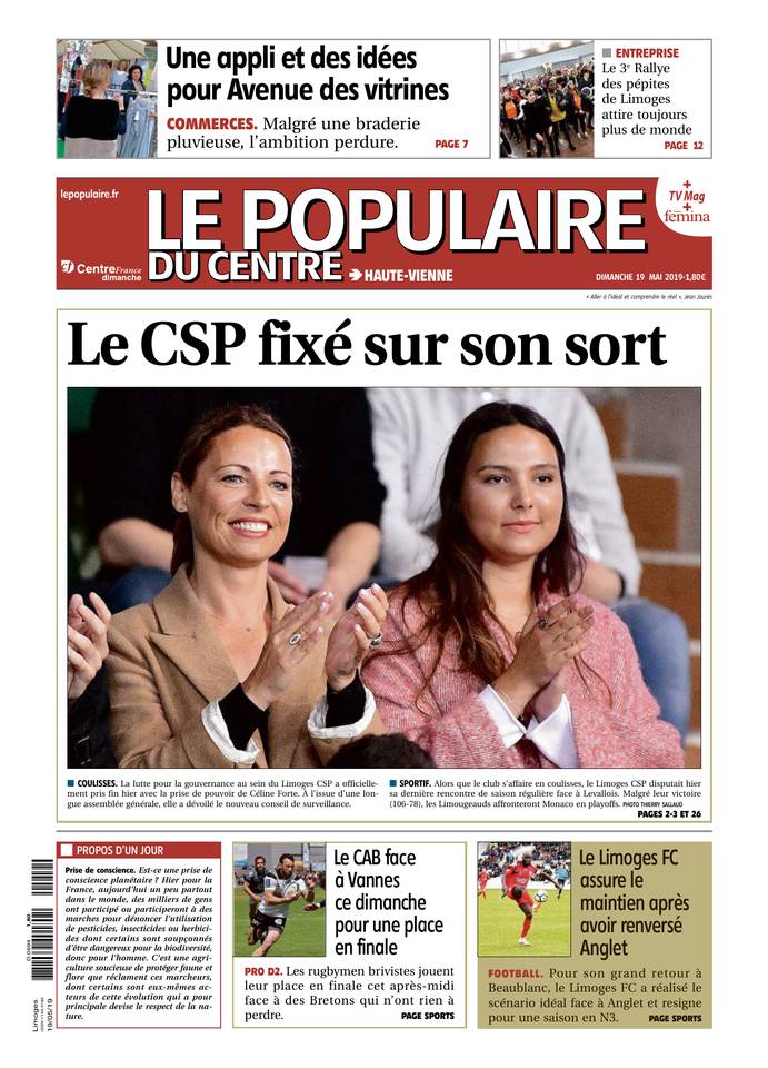 Le Populaire du Centre 19 mai 2019 Abonnement Populaire du Centre Pas Cher avec le BOUQUET ePresse.fr