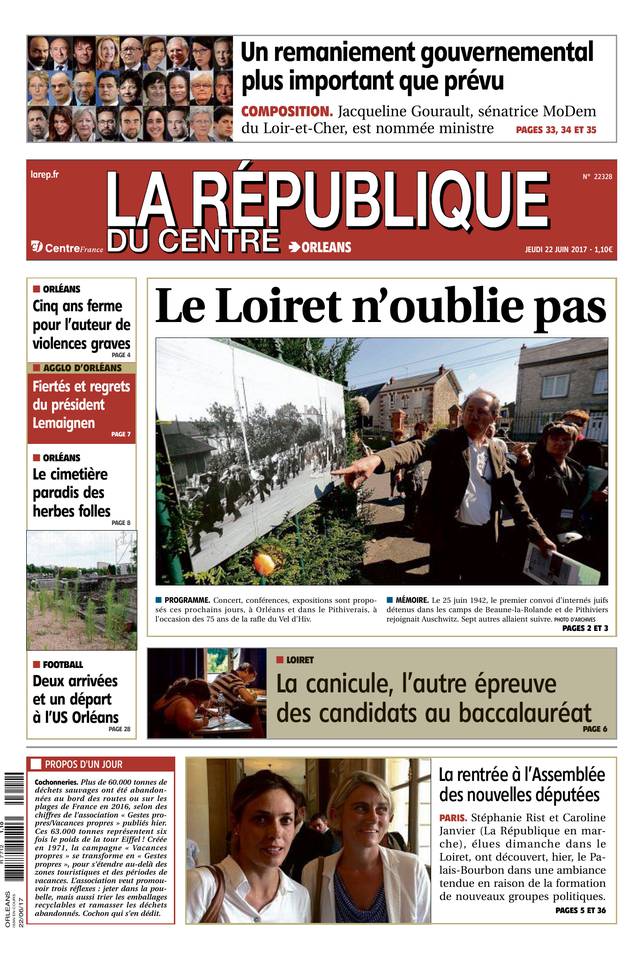 La République du Centre 22 juin 2017 Abonnement République du Centre Pas Cher avec le BOUQUET ePresse.fr