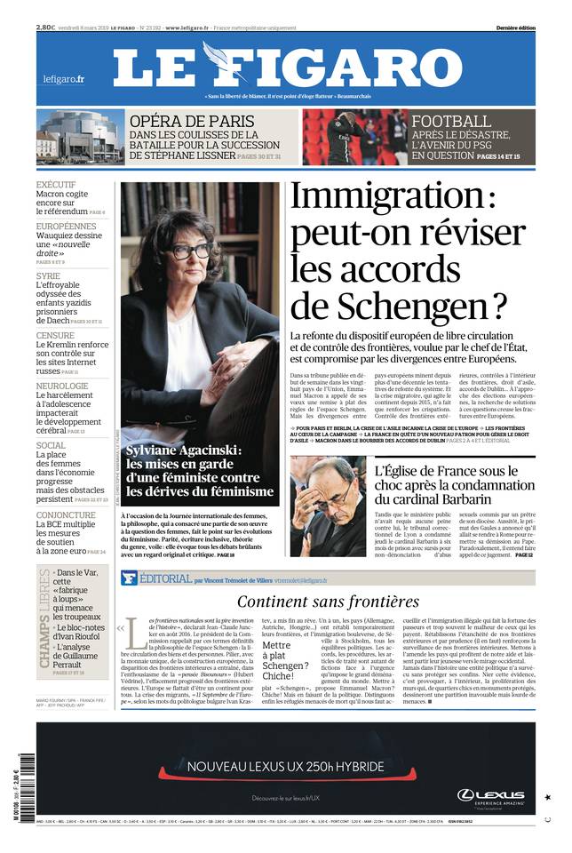 Le Figaro 08 mars 2019 Le Figaro du 08 mars 2019 à télécharger sur iPad