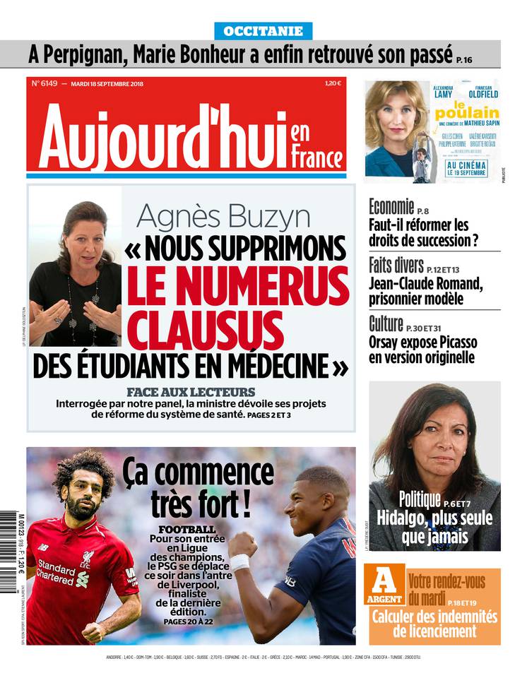 Aujourd'hui en France 18 septembre 2018 Aujourd'hui en France du 18 septembre 2018 à télécharger sur iPad