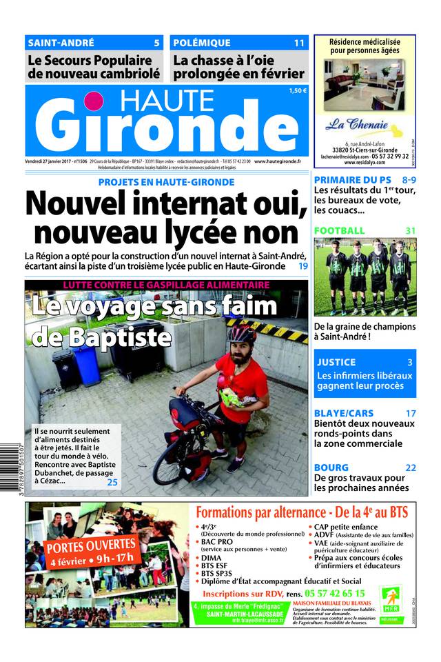 Haute Gironde 27 janvier 2017 Haute Gironde du 27 janvier 2017 à télécharger sur iPad
