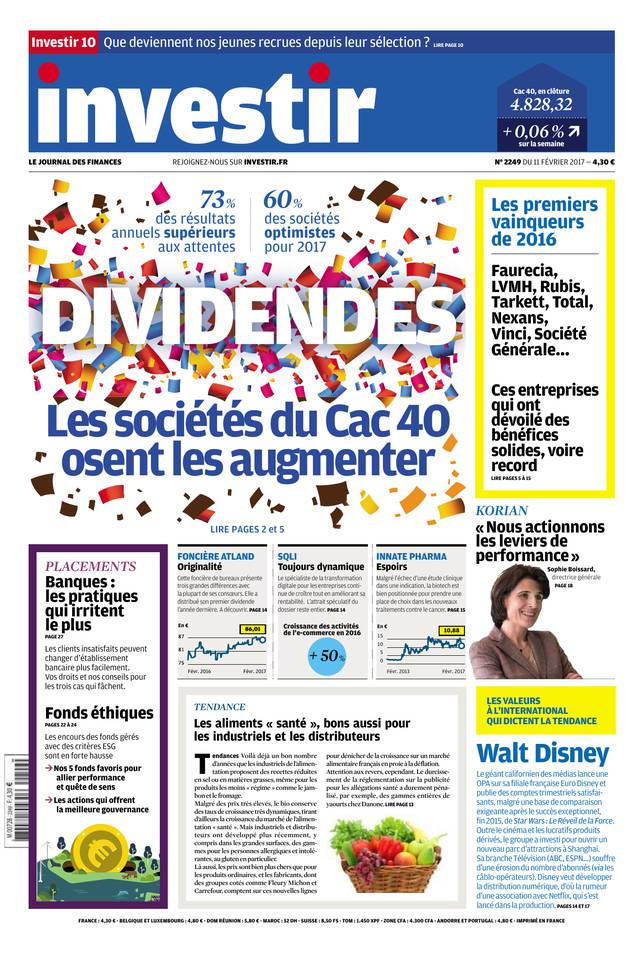 Investir 11 février 2017 Investir N°2249 du 11 février 2017 à télécharger sur iPad