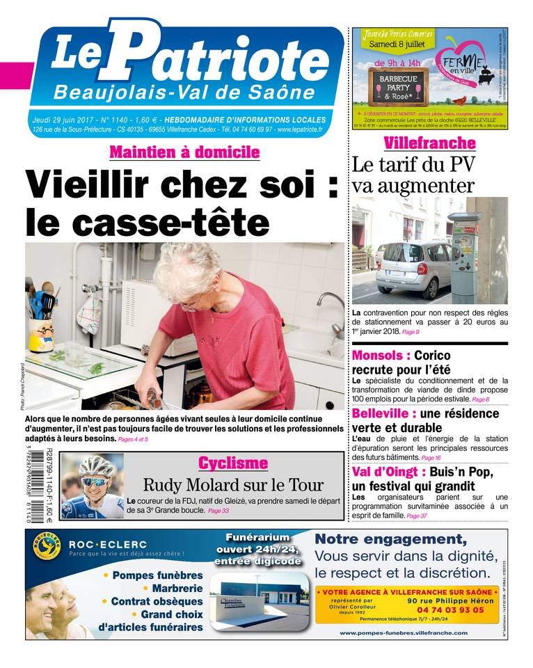 Le Patriote Beaujolais 29 juin 2017 Le Patriote Beaujolais du 29 juin 2017 à télécharger sur iPad