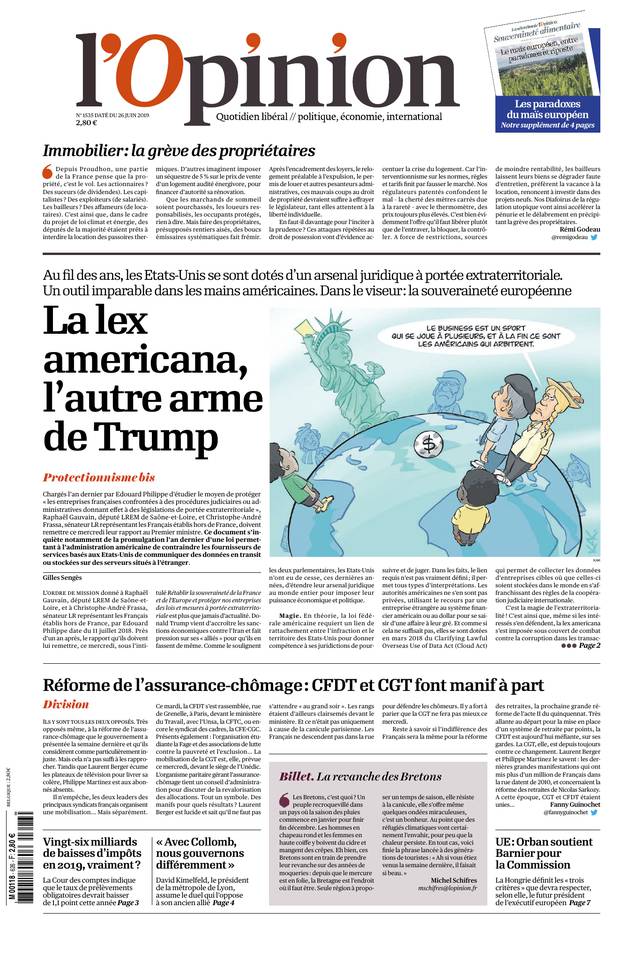 L'Opinion 26 juin 2019 Abonnement à L’Opinion Pas Cher avec le BOUQUET INFO ePresse.fr