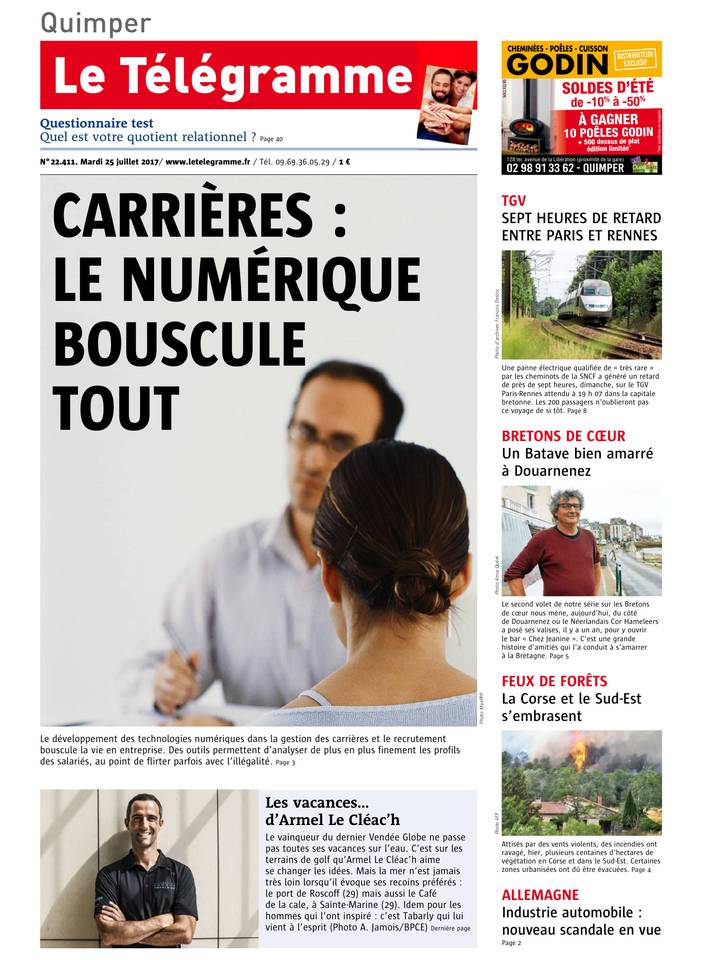 Le Télégramme 25 juillet 2017 Abonnement Le Télégramme Pas Cher avec BOUQUET INFO ePresse.fr