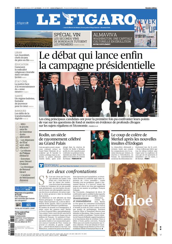 Le Figaro 21 mars 2017 Le Figaro du 21 mars 2017 à télécharger sur iPad