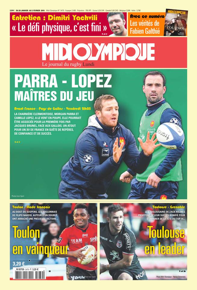 Midi Olympique Rouge 28 janvier 2019 Midi Olympique Rouge N°5479 du 28 janvier 2019 à télécharger sur iPad