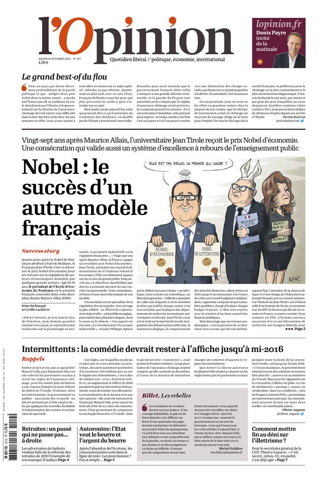 L'Opinion 14 octobre 2014 L'Opinion du 14 octobre 2014 à télécharger sur iPad