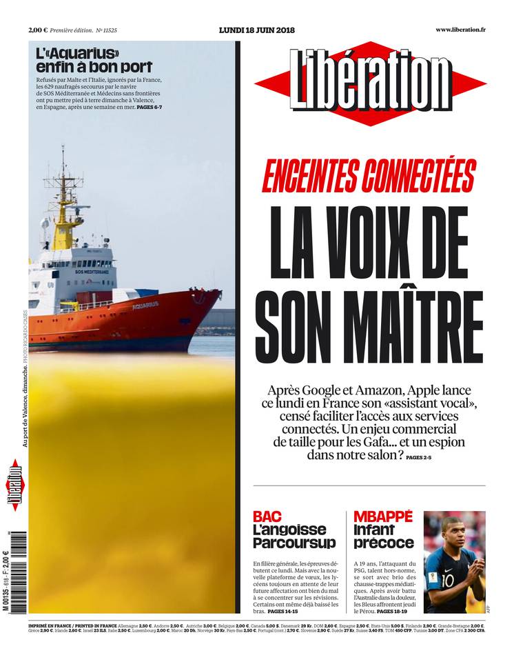 Libération 18 juin 2018 Libération du 18 juin 2018 à télécharger sur iPad