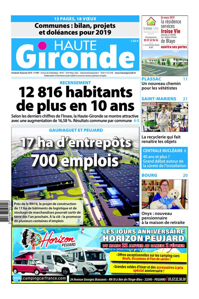 Haute Gironde 18 janvier 2019 Abonnement Haute Gironde Pas Cher avec BOUQUET INFO ePresse.fr