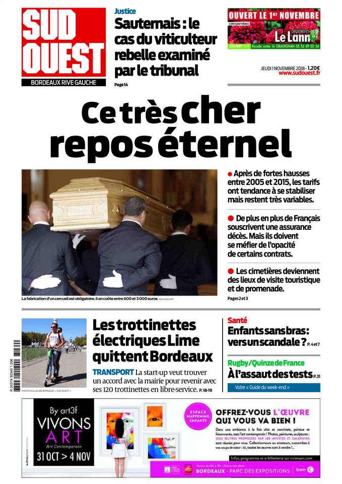 Sud Ouest 01 novembre 2018 Sud Ouest du 01 novembre 2018 à télécharger sur iPad