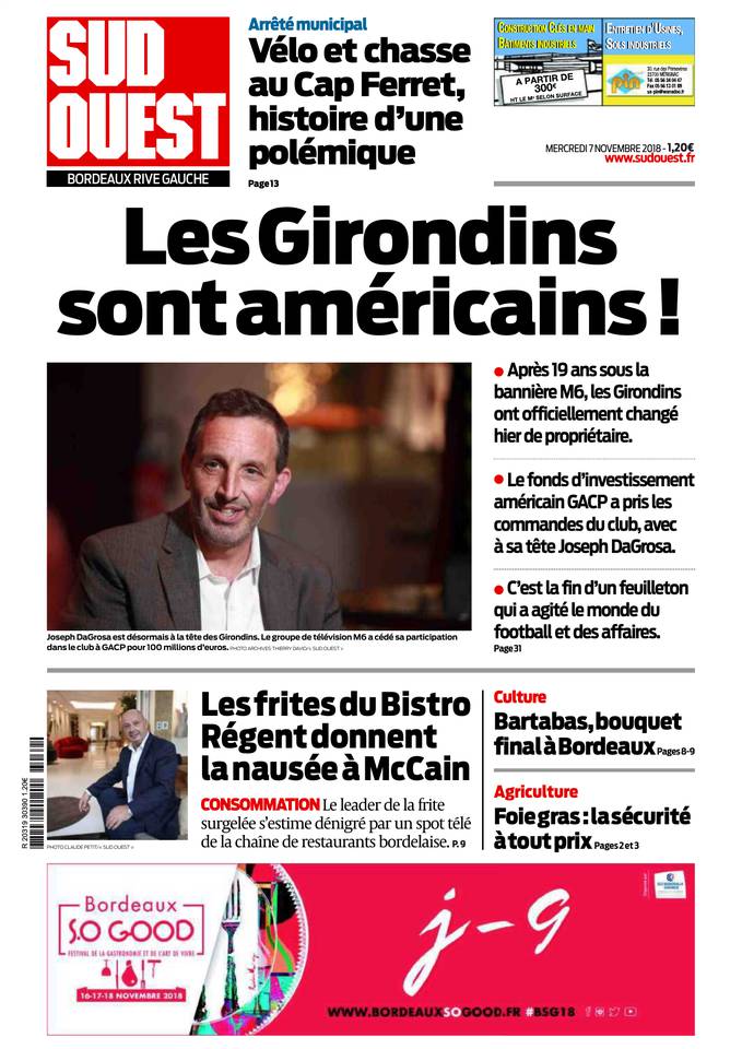 Sud Ouest 07 novembre 2018 Sud Ouest du 07 novembre 2018 à télécharger sur iPad