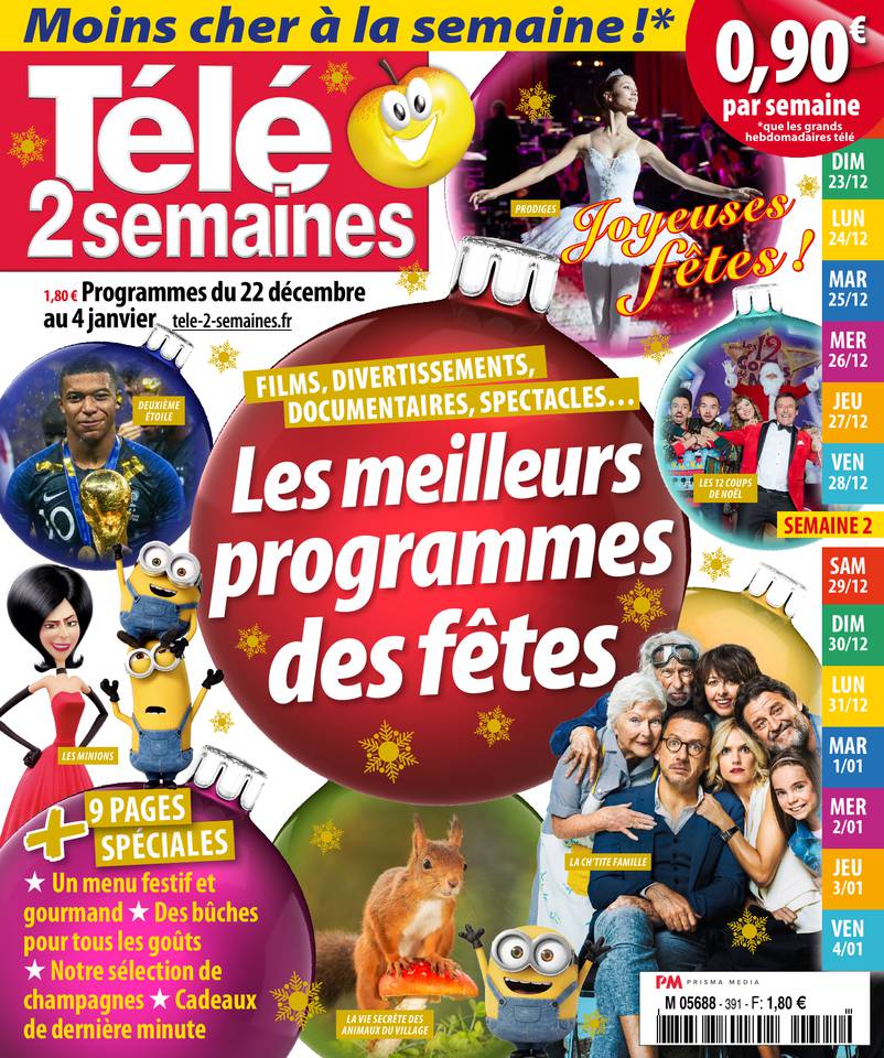 Télé 2 Semaines 17 décembre 2018 Télé 2 Semaines N°391 du 17 décembre 2018 à télécharger sur iPad