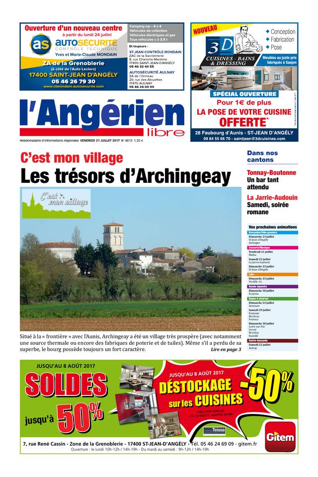 L'Angérien Libre 21 juillet 2017 L'Angérien Libre N°4612 du 21 juillet 2017 à télécharger sur iPad