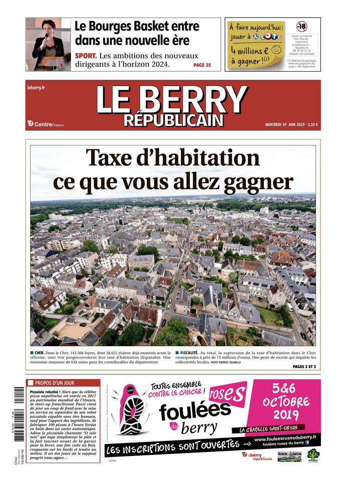 Le Berry Républicain 19 juin 2019 Abonnement Berry Républicain Pas Cher avec le BOUQUET ePresse.fr