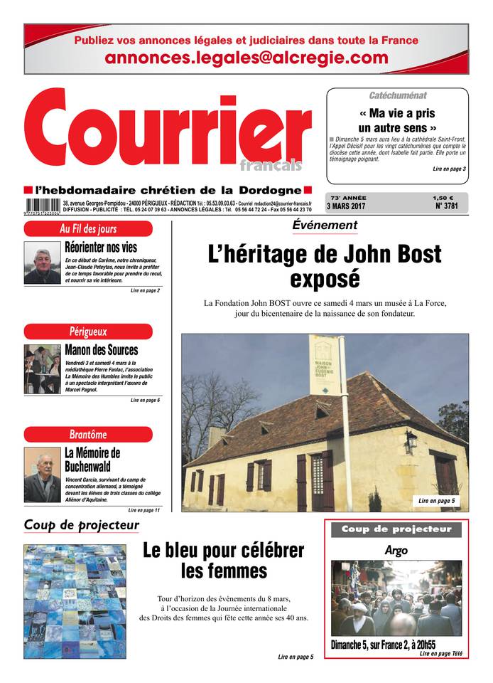 Courrier Français 03 mars 2017 Courrier Français du 03 mars 2017 à télécharger sur iPad