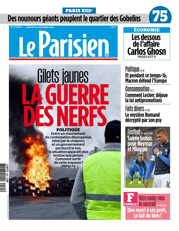 Le Parisien 21 novembre 2018 Le Parisien du 21 novembre 2018 à télécharger sur iPad